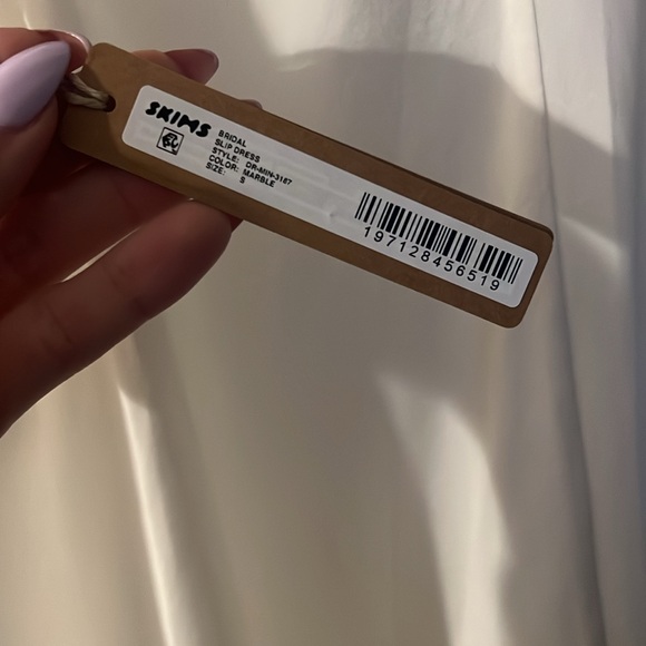 SKIMS Bridal Silk Slip Dress - Marble - Picture 2 of 5